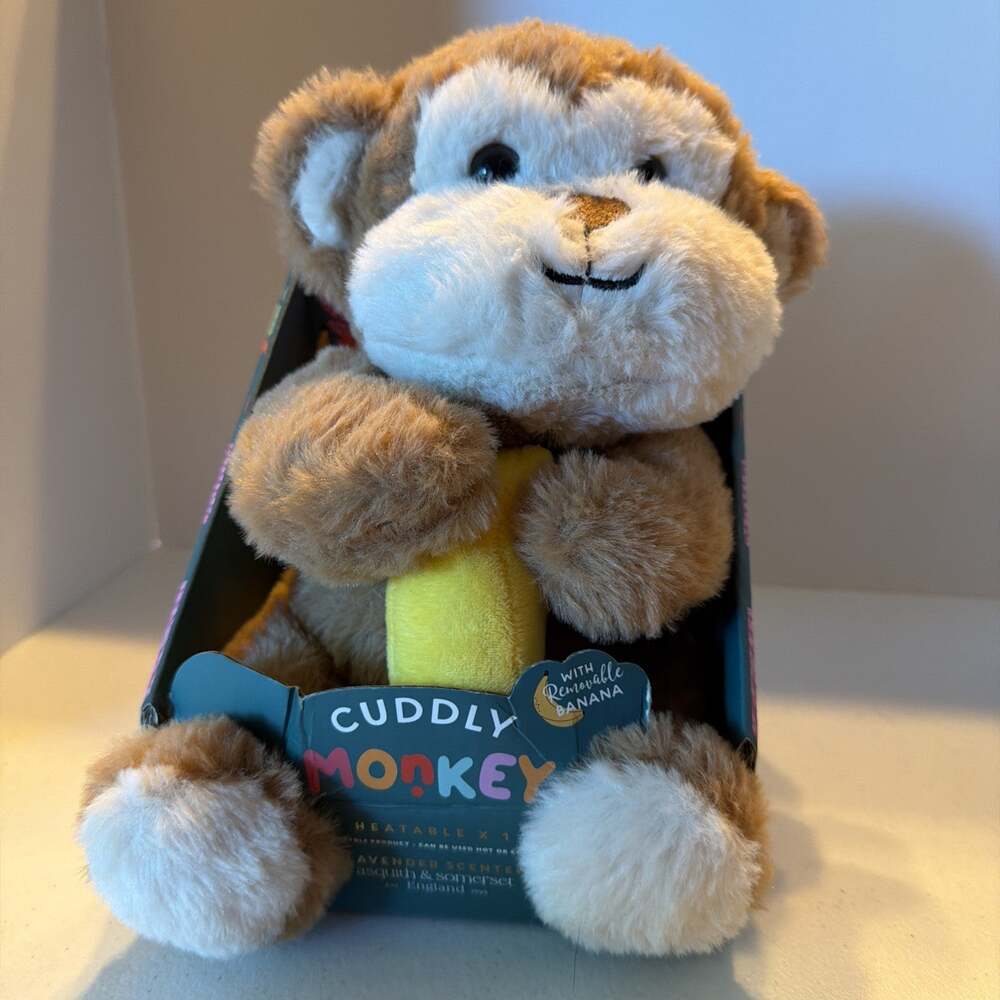 Asquith & Somerset Heatable Plush Monkey Banana Lavender Scented New